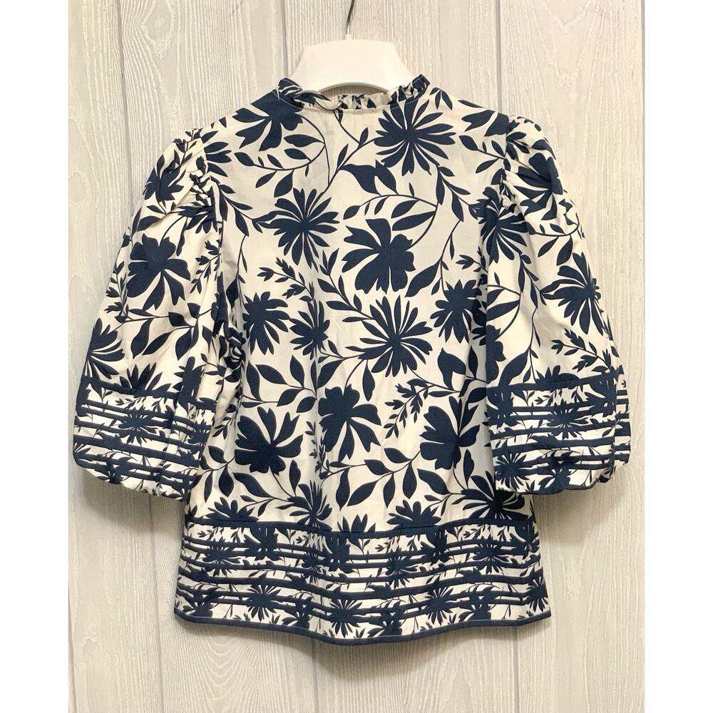 Caballero Celeste Top Palm Springs Blue Floral XS NWT - Picture 7 of 9